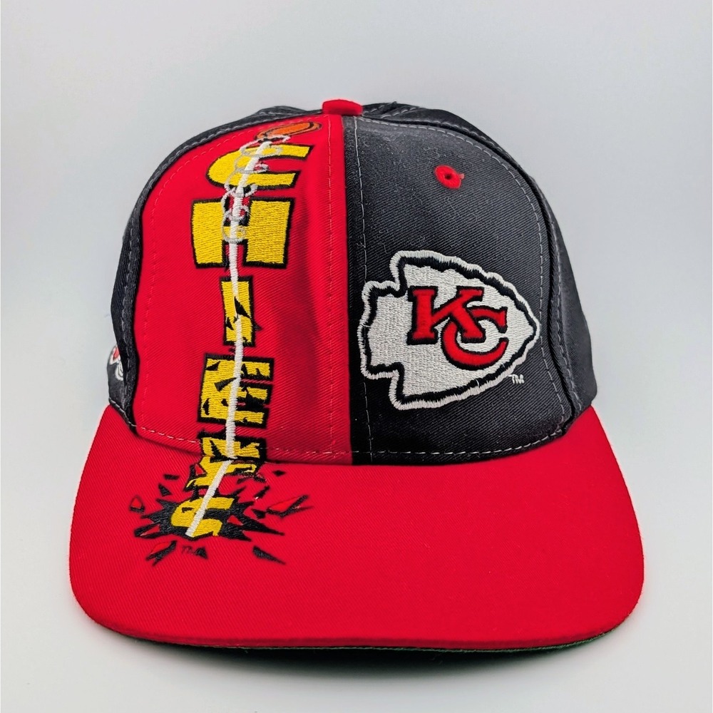 Vintage Kansas City‎ Chiefs Logo 7 Breakthrough Split Color Snapback Hat Cap